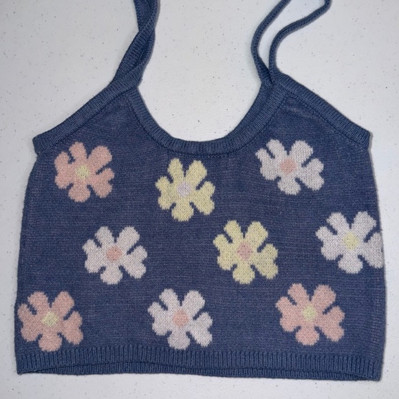 Floral Patterned Blue Cardigan - Picture 9 of 16